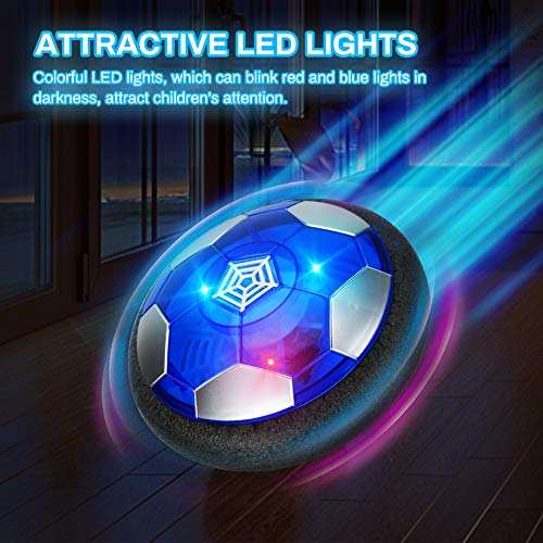 Achort Air Power Soccer Balón Fútbol Flotant Recargable Pelota Futbol con Soft Foam Bumpers y Luces LED Juguetes Aire Fútbol Juguete Balón de Fútbol para Niños Niñas Regalos Cumpleaños