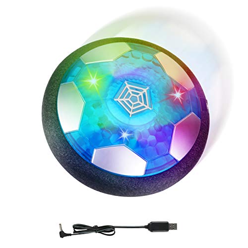 Achort Air Power Soccer Balón Fútbol Flotant Recargable Pelota Futbol con Soft Foam Bumpers y Luces LED Juguetes Aire Fútbol Juguete Balón de Fútbol para Niños Niñas Regalos Cumpleaños