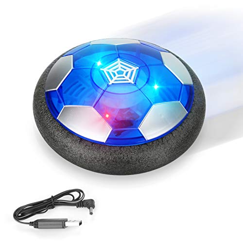 Achort Air Power Soccer Balón Fútbol Flotant Recargable Pelota Futbol con Soft Foam Bumpers y Luces LED Juguetes Aire Fútbol Juguete Balón de Fútbol para Niños Niñas Regalos Cumpleaños