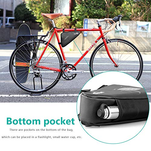 Achort Bolsa de Triángulo para Bicicleta, Bolsa de Almacenamiento para Cuadro de Bicicleta, Bolsa Impermeable para el Tubo Superior de Bicicleta para Equipos de Ciclismo