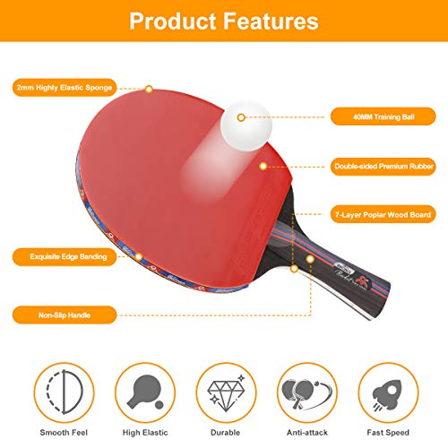 Achort Conjunto de Tenis de Mesa con Red, 4 Raquetas + 8 Bolas/Pelotas de Tenis de Mesa + 1 Red Retráctil, Juego de Tenis de Mesa Portátil para Interior al Aire Libre Achort Conjunto de Tenis de Mesa con Red, 4 Raquetas + 8 Bolas/Pelotas de Tenis de Mesa + 1 Red Retráctil, Juego de Tenis de Mesa Portátil para Interior al Aire Libre