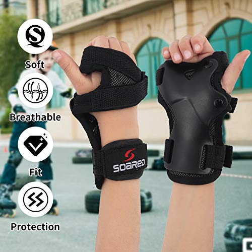 Achort Muñequeras para niños, 2 Pack Protecciones de Patinaje, Protectores Muñequera Protecciones Muñecas Guantes para Las Manos Fuertes guardas Patinaje Monopatin Skateboard Esquí Snowboard S