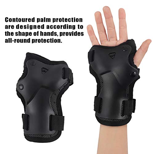 Achort Muñequeras para niños, 2 Pack Protecciones de Patinaje, Protectores Muñequera Protecciones Muñecas Guantes para Las Manos Fuertes guardas Patinaje Monopatin Skateboard Esquí Snowboard S