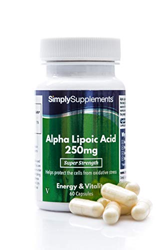 Ácido Alfa Lipoico 250mg - ¡Bote para 2 meses! - Apto para veganos - 60 Cápsulas - SimplySupplements