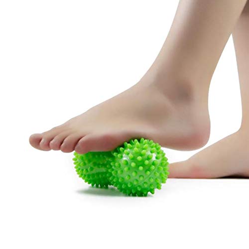 Acptxvh 3PCS Masaje Bola de la Aptitud de PVC Mano Pie Soles Erizo Formación sensorial Golpear la Pelota con portátil en Forma de Bola Fisioterapia 7Cm Cacahuete,Azul