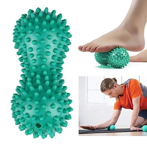 Acptxvh 3PCS Masaje Bola de la Aptitud de PVC Mano Pie Soles Erizo Formación sensorial Golpear la Pelota con portátil en Forma de Bola Fisioterapia 7Cm Cacahuete,Azul