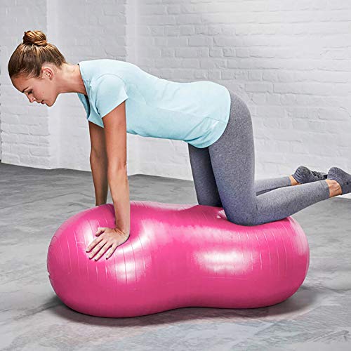 Acptxvh Maní Pelota de Ejercicio, Yoga Deportes Bolas de Pilates Ejercicio de la Gimnasia Ajuste Equilibrio Bola del Ejercicio de Entrenamiento de Pilates de la Bola del Masaje con Bomba,Gris