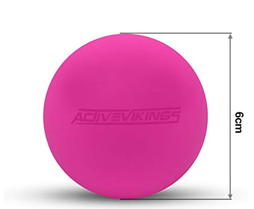 ActiveVikings® - Pelota de masaje ideal contra la tensión y perfecto para automasaje – bola de lacrosse y bola de fascia para mujeres y hombres (rosa)