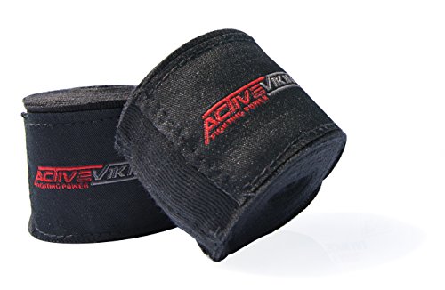 ActiveVikings Vendas de boxeo de 4 m con cierre de velcro, ideales para cualquier tipo de deportes de lucha, kickboxing, Jiu Jitsu Muay-Thai MMA (negro) ActiveVikings Vendas de boxeo de 4 m con cierre de velcro, ideales para cualquier tipo de deportes de lucha, kickboxing, Jiu Jitsu Muay-Thai MMA (negro)