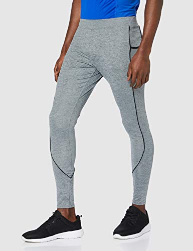 Activewear Pantalón Corto con Mallas de Deporte Hombre, Negro (Black/grey Marl), 52 (Talla del fabricante: Large)