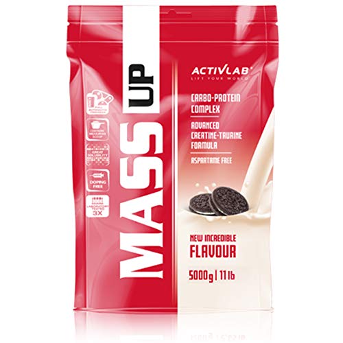Activlab Mass Gainer - Complejo de proteínas y carbohidratos de suero - Creatina y taurina - Sin aspartamo (Cookies, 5kg)