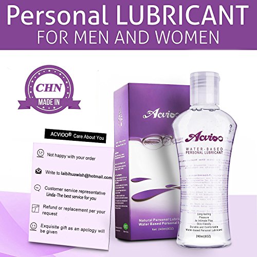 ACVIOO Gel Lubricante Anal Íntimo a Base de Agua Lubricantes Sexuales Natural a Larga Duración Sin Paraben Fragancia - 240ml