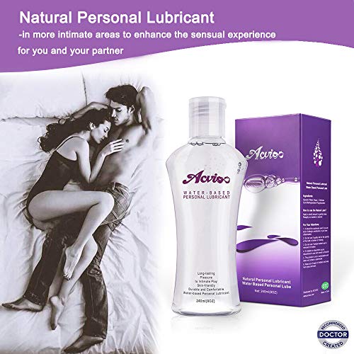 ACVIOO Gel Lubricante Anal Íntimo a Base de Agua Lubricantes Sexuales Natural a Larga Duración Sin Paraben Fragancia - 240ml