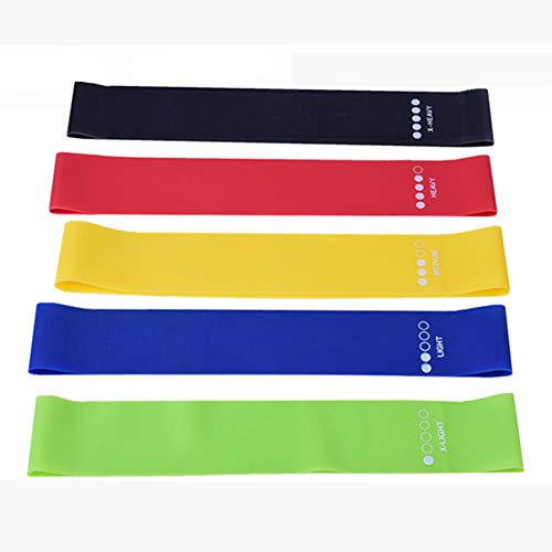 ADAGG Bandas de Resistencia, Crazystore, 5 Piezas, Resistentes a la Piel, para Ejercicios de Fitness, Bandas elásticas de Goma, Equipos de Fitness para Yoga, Gimnasio (600x50 mm)