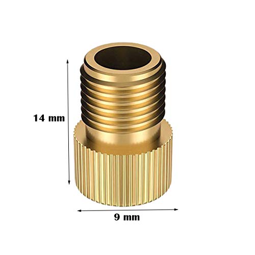 Adaptador de latón de válvula de bicicleta de Presta a Schrader, 2 unidades Adaptador de latón de válvula de bicicleta de Presta a Schrader, 2 unidades