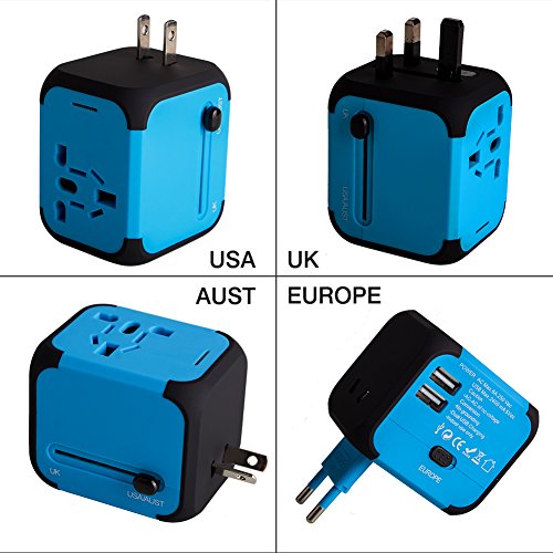 Adaptador Enchufe de Viaje Universal Dos Puertos USB para US EU AU de 150 Países Adaptador Enchufe de Viaje Universal Dos Puertos USB para US EU AU de 150 Países