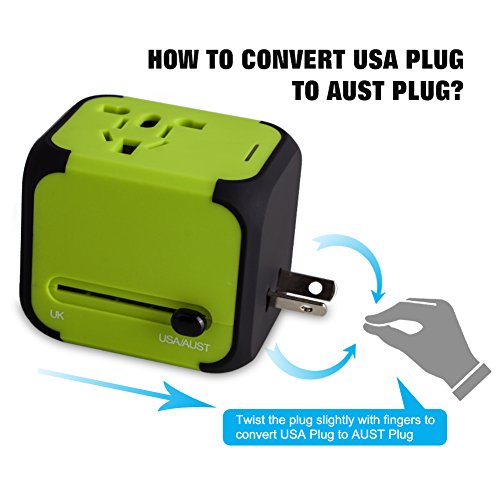 Adaptador Enchufe, Milool Cargador Enchufe USB, Adaptador de Viaje Universal con Dos Puertos USB Seguridad de Fusibles para Tableta PC,Smartphones Cámaras Digitales,Reproductores de MP3 para Navidad