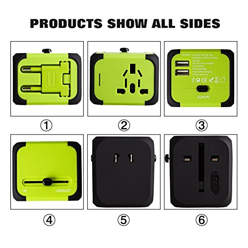Adaptador Enchufe, Milool Cargador Enchufe USB, Adaptador de Viaje Universal con Dos Puertos USB Seguridad de Fusibles para Tableta PC,Smartphones Cámaras Digitales,Reproductores de MP3 para Navidad Adaptador Enchufe, Milool Cargador Enchufe USB, Adaptador de Viaje Universal con Dos Puertos USB Seguridad de Fusibles para Tableta PC,Smartphones Cámaras Digitales,Reproductores de MP3 para Navidad