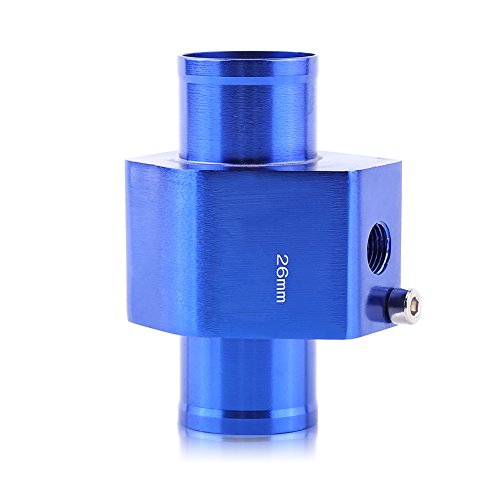Adaptador universal de manguito para sensor de temperatura de agua de radiador, azul 26 mm, aluminio 40 mm Adaptador universal de manguito para sensor de temperatura de agua de radiador, azul 26 mm, aluminio 40 mm