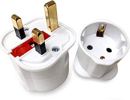 Adaptadores EU para UK Schuko Euro enchufe 2 clavijas a 13 amperios 3 clavijas Tipo C a Tipo G | International Universal European recorrido Adaptor | para teléfono móvil Tablet Laptop | 1 x Blanco Adaptadores EU para UK Schuko Euro enchufe 2 clavijas a 13 amperios 3 clavijas Tipo C a Tipo G | International Universal European recorrido Adaptor | para teléfono móvil Tablet Laptop | 1 x Blanco