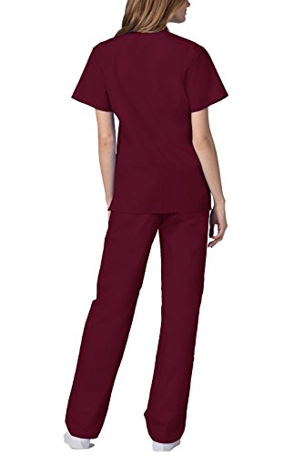 Adar Uniformes médicos Unisex - Uniformes médicos Unisex con cordón - 701 - Burgundy - S