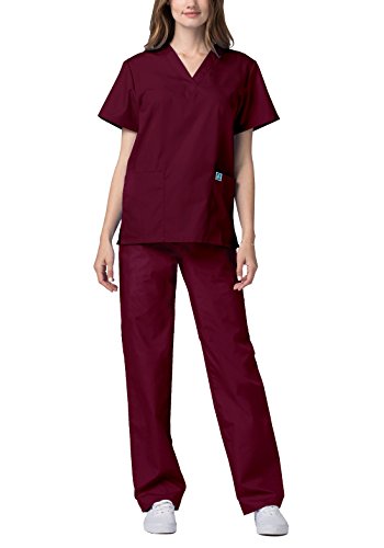 Adar Uniformes médicos Unisex - Uniformes médicos Unisex con cordón - 701 - Burgundy - S