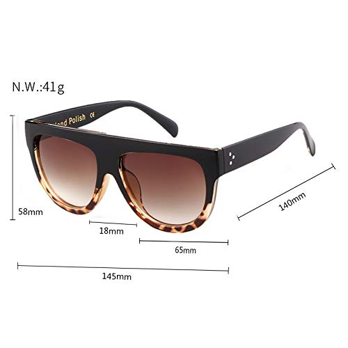 ADEWU Mujer Gafas de Sol de Gran Tamaño con Marco Plano Cuadrado Retro Degradada Lente Leopardo2 ADEWU Mujer Gafas de Sol de Gran Tamaño con Marco Plano Cuadrado Retro Degradada Lente Leopardo2