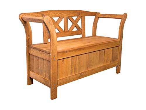 ADGO Banco de madera 2 en 1 con espacio de almacenamiento para casa y jardín, madera de abeto maciza, color marrón ADGO Banco de madera 2 en 1 con espacio de almacenamiento para casa y jardín, madera de abeto maciza, color marrón