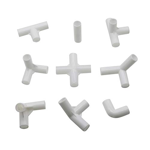 Adhere To Fly 20 piezas de conector T de 12 mm de diámetro interior, ángulo recto de 4 vías, conector de PVC, 60, 90, 120, 135 grados, adaptador de ajuste para tienda de campaña (cruz de 90 grados) Adhere To Fly 20 piezas de conector T de 12 mm de diámetro interior, ángulo recto de 4 vías, conector de PVC, 60, 90, 120, 135 grados, adaptador de ajuste para tienda de campaña (cruz de 90 grados)