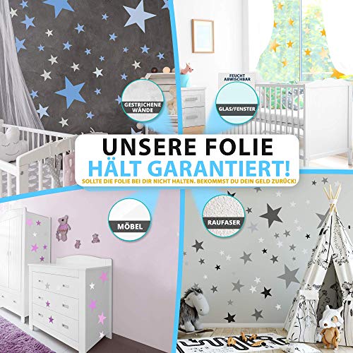 Adhesivo de pared de 50 estrellas para la habitación de los niños - colores pastel, cielo estrellado de bebé para pegar en la decoración de la pared de adhesivo de pared, rosado