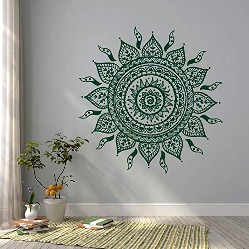 Adhesivo De Pared De Vinilo Mandala - Yoga Studio Bohemian Bohemian Bedroom Mandala Wall Art - Adhesivo De Ventana De Coche Mandala 57X58Cm