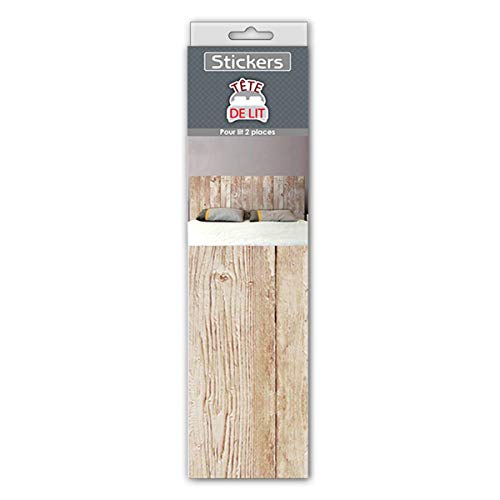 Adhesivo decorativo para pared de madera diseño de cabecero.