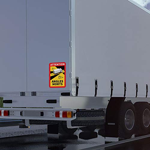 Adhesivos de esquinas muertas sobre vehículos pesados, autoadhesivos impermeables para señal de advertencia del vehículo, adhesivos impermeables para camión, cuidado de esquinas muertas (18 unidades)