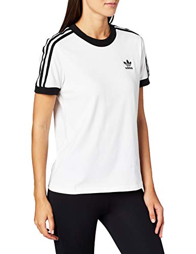 adidas 3 STR tee T-Shirt, Mujer, White/Black, 42