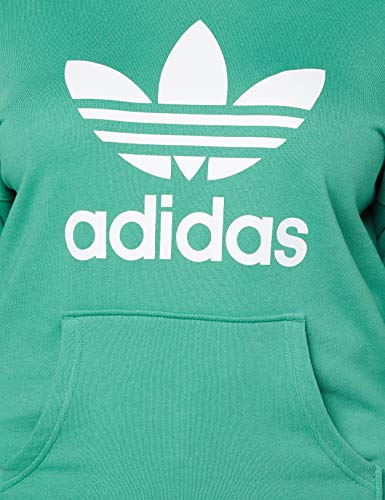 adidas Adicolor Trefoil Hoodie Sudadera con Capucha, Mujer, Verde (Future Hydro f10/White), 38