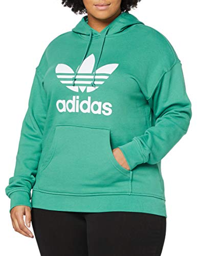 adidas Adicolor Trefoil Hoodie Sudadera con Capucha, Mujer, Verde (Future Hydro f10/White), 38 adidas Adicolor Trefoil Hoodie Sudadera con Capucha, Mujer, Verde (Future Hydro f10/White), 38