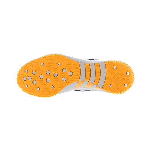 ADIDAS Adistar HJ Zapatilla Clavos Atletismo Unisex, Plata/Naranja, 44 2/3