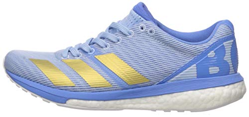 adidas Adizero Boston 8 Tenis de correr para mujer, azul (azul brillante/dorado metálico/azul real), 43 EU