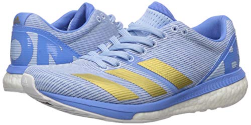 adidas Adizero Boston 8 Tenis de correr para mujer, azul (azul brillante/dorado metálico/azul real), 43 EU