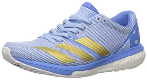 adidas Adizero Boston 8 Tenis de correr para mujer, azul (azul brillante/dorado metálico/azul real), 43 EU