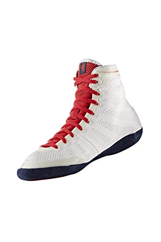 Adidas Adizero XIV - Botas de lucha libre para hombre (talla 6), color blanco y rojo