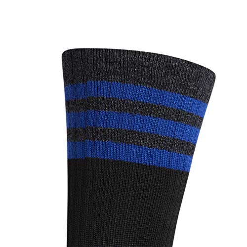 adidas Calcetines de 3 rayas para mujer (3 pares), Mujer, Calcetines, 5151024A, Negro / Negro - Onix Marl/ Team Royal Blue/ Onix, L