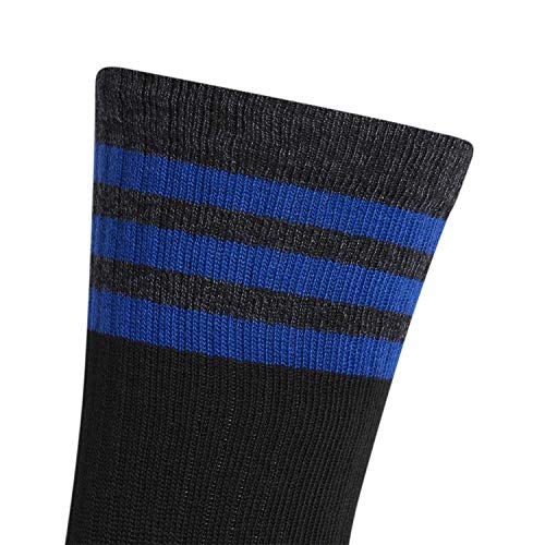 adidas Calcetines de 3 rayas para mujer (3 pares), Mujer, Calcetines, 5151024A, Negro / Negro - Onix Marl/ Team Royal Blue/ Onix, L