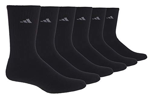 adidas Calcetines deportivos para mujer (paquete de 6), Mujer, 102543, Negro / Aluminio 2, M