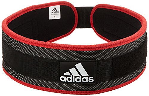 adidas - Cinturón, Unisex, Negro/Rojo, Talla S