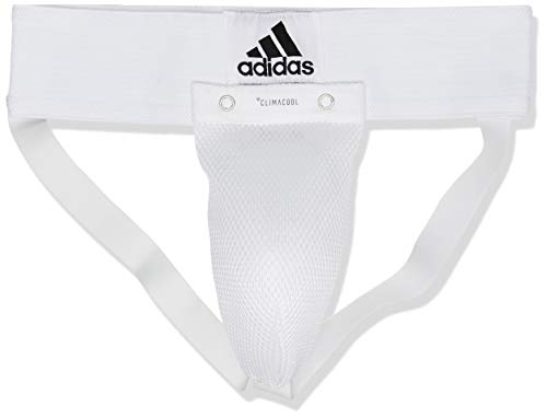 Adidas Concha protectora de artes marciales y boxeo para hombre, color blanco, talla L