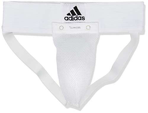 Adidas Concha protectora de artes marciales y boxeo para hombre, color blanco, talla M Adidas Concha protectora de artes marciales y boxeo para hombre, color blanco, talla M