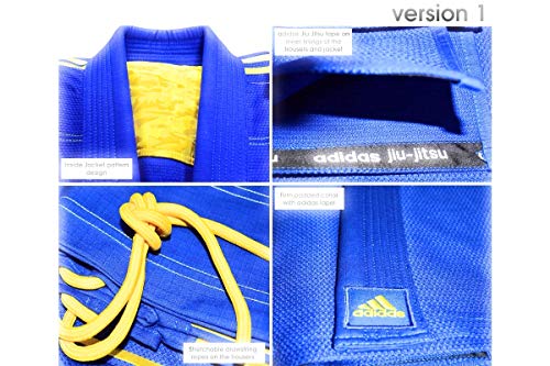 adidas Contest 2.0 BJJ/IBJJF - Traje brasileño Jiu Jitsu/Gi/Kimono/Sur/color/Tamaño a elegir (azul, A2,5 (175 cm - 185 cm)