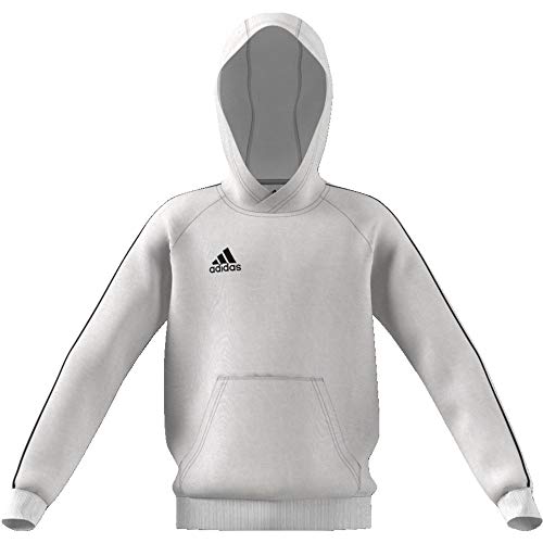 adidas Core 18 Hoody Sudadera con Capucha, Niños, White/Black, 116