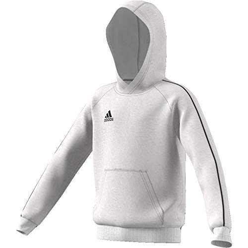 adidas Core 18 Hoody Sudadera con Capucha, NiƱos, White/Black, 164 adidas Core 18 Hoody Sudadera con Capucha, NiƱos, White/Black, 164